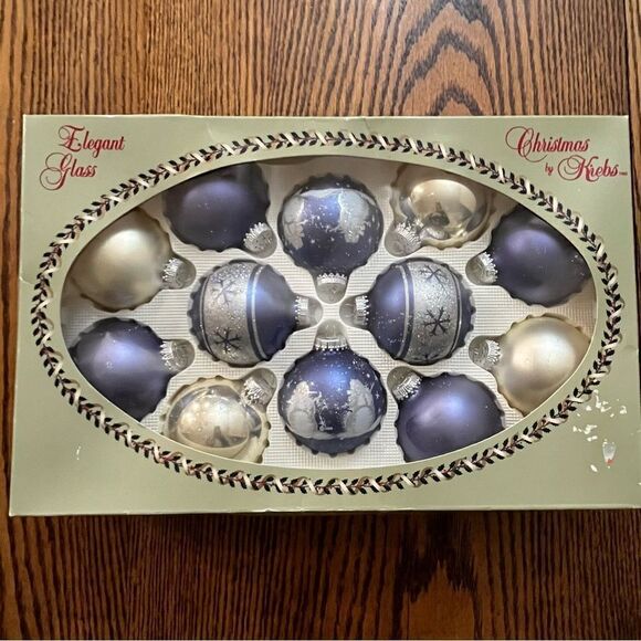 Christmas by Krebs Glass Snowman 12 Ornament Set Periwinkle Glitter - Picture 11 of 14